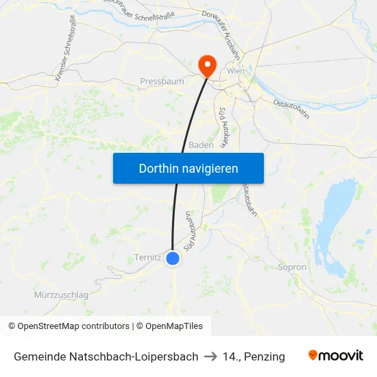 Gemeinde Natschbach-Loipersbach to 14., Penzing map