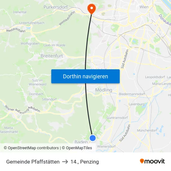 Gemeinde Pfaffstätten to 14., Penzing map
