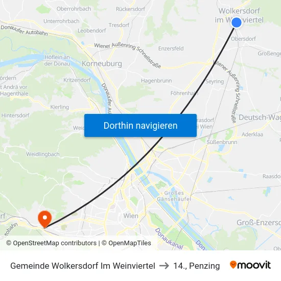 Gemeinde Wolkersdorf Im Weinviertel to 14., Penzing map