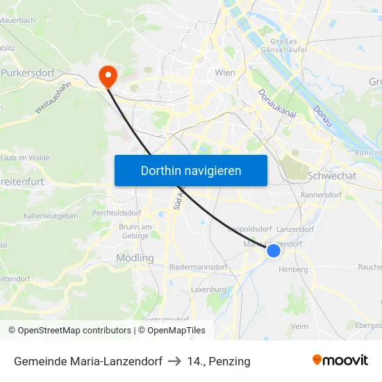 Gemeinde Maria-Lanzendorf to 14., Penzing map