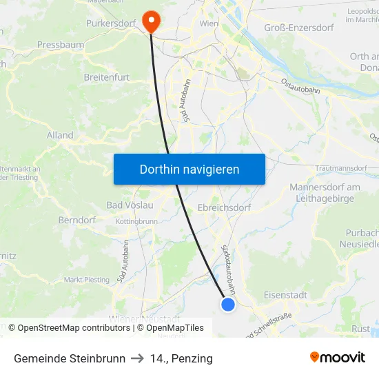 Gemeinde Steinbrunn to 14., Penzing map