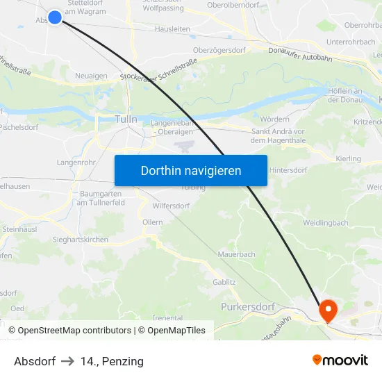 Absdorf to 14., Penzing map