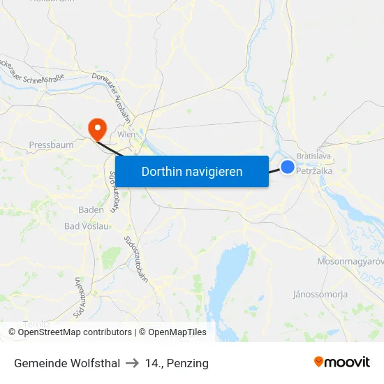Gemeinde Wolfsthal to 14., Penzing map