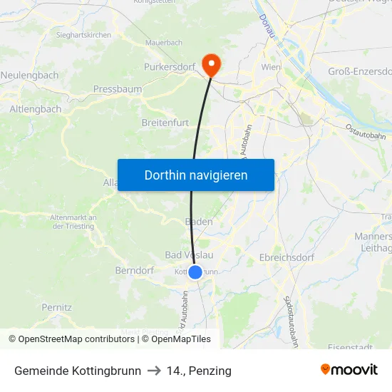 Gemeinde Kottingbrunn to 14., Penzing map