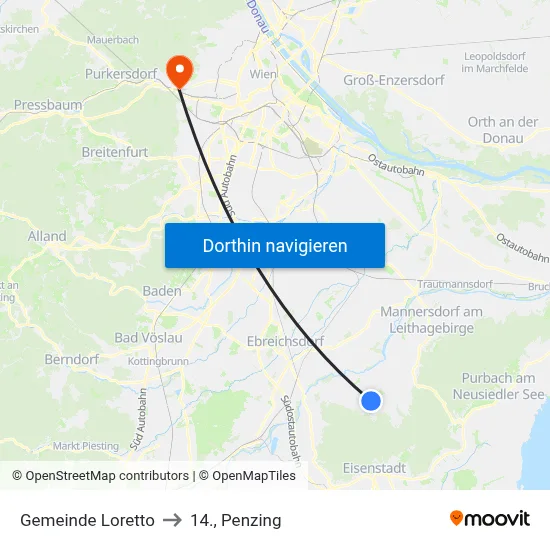 Gemeinde Loretto to 14., Penzing map