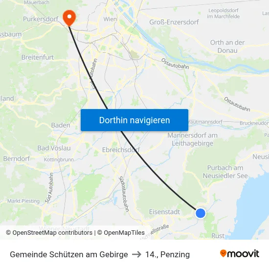 Gemeinde Schützen am Gebirge to 14., Penzing map