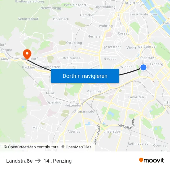 Landstraße to 14., Penzing map