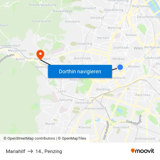 Mariahilf to 14., Penzing map