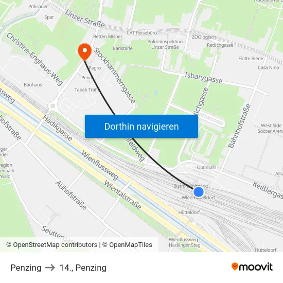 Penzing to 14., Penzing map