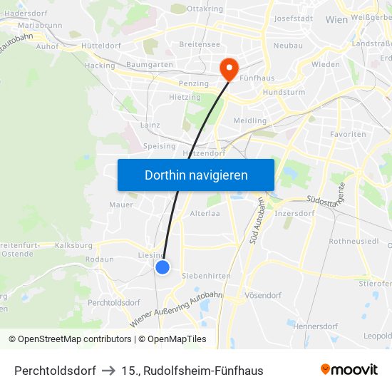 Perchtoldsdorf to Perchtoldsdorf map