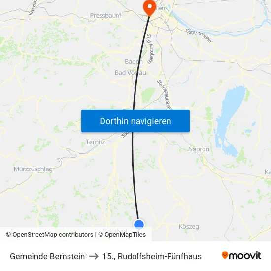 Gemeinde Bernstein to 15., Rudolfsheim-Fünfhaus map