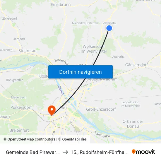 Gemeinde Bad Pirawarth to 15., Rudolfsheim-Fünfhaus map