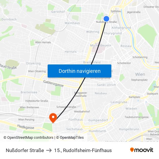 Nußdorfer Straße to 15., Rudolfsheim-Fünfhaus map