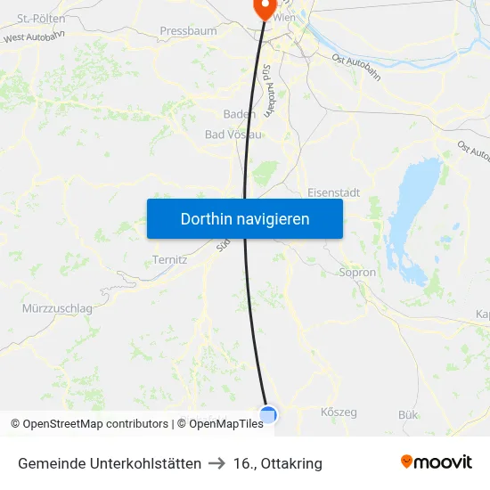 Gemeinde Unterkohlstätten to 16., Ottakring map