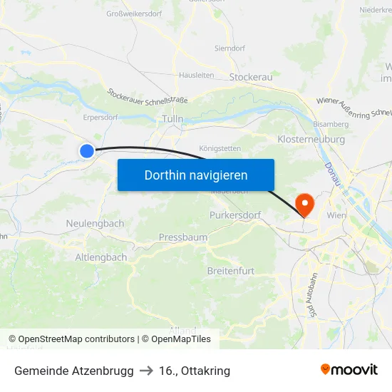 Gemeinde Atzenbrugg to 16., Ottakring map