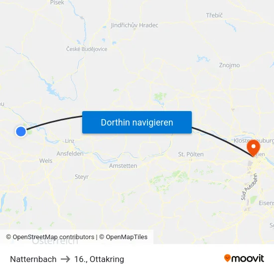 Natternbach to 16., Ottakring map