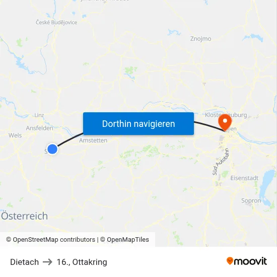 Dietach to 16., Ottakring map