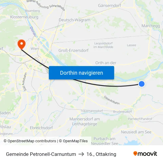Gemeinde Petronell-Carnuntum to 16., Ottakring map