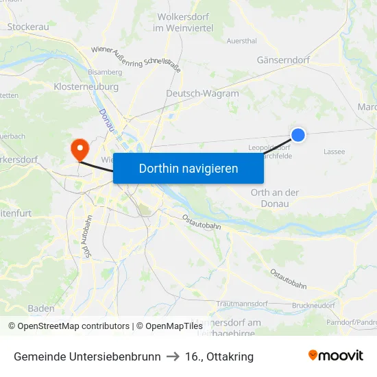 Gemeinde Untersiebenbrunn to 16., Ottakring map