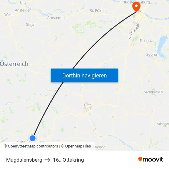 Magdalensberg to 16., Ottakring map