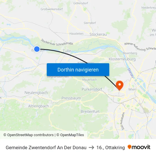 Gemeinde Zwentendorf An Der Donau to 16., Ottakring map