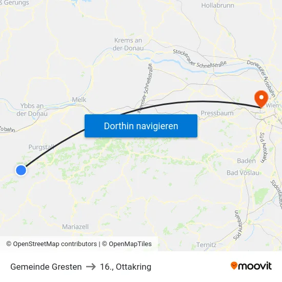Gemeinde Gresten to 16., Ottakring map