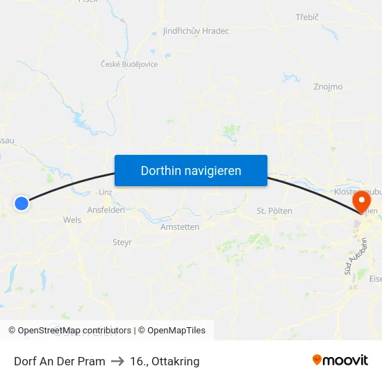 Dorf An Der Pram to 16., Ottakring map