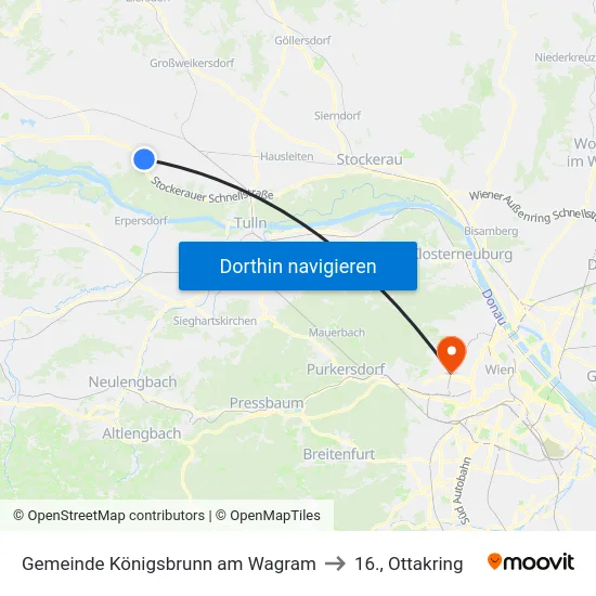 Gemeinde Königsbrunn am Wagram to 16., Ottakring map