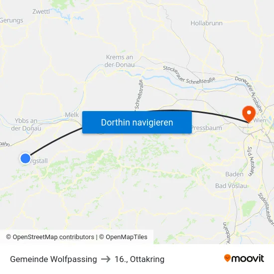 Gemeinde Wolfpassing to 16., Ottakring map