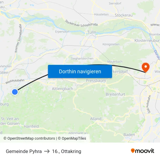 Gemeinde Pyhra to 16., Ottakring map