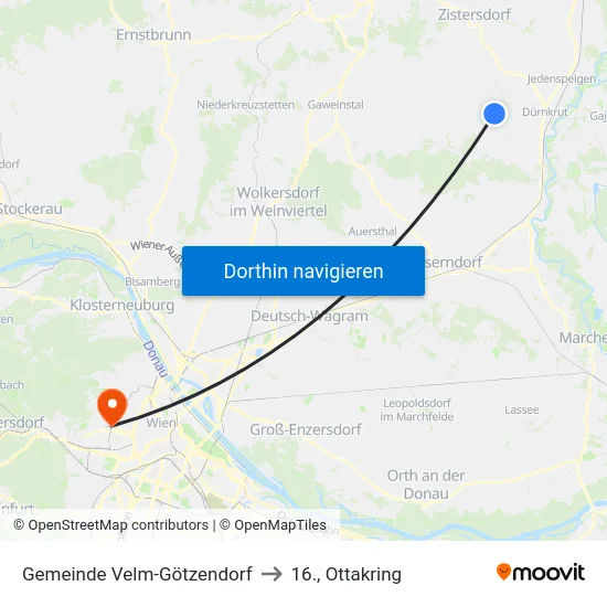 Gemeinde Velm-Götzendorf to 16., Ottakring map