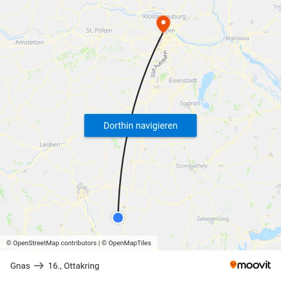 Gnas to 16., Ottakring map
