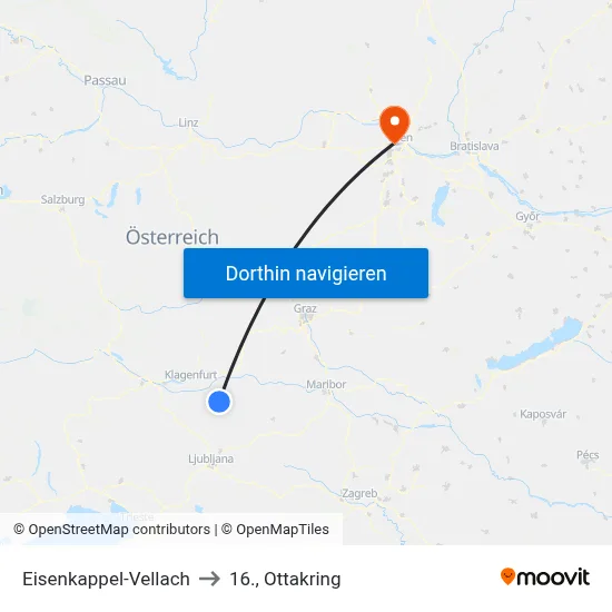 Eisenkappel-Vellach to 16., Ottakring map