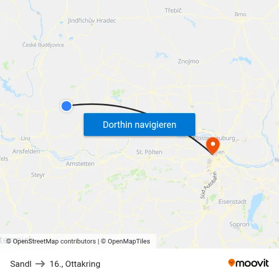 Sandl to 16., Ottakring map