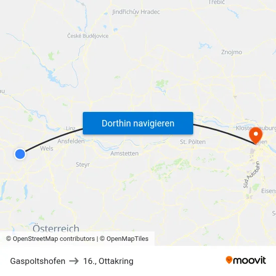 Gaspoltshofen to 16., Ottakring map