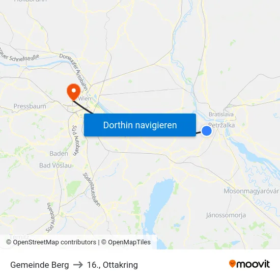 Gemeinde Berg to 16., Ottakring map