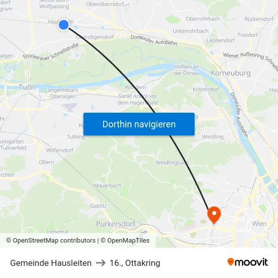 Gemeinde Hausleiten to 16., Ottakring map