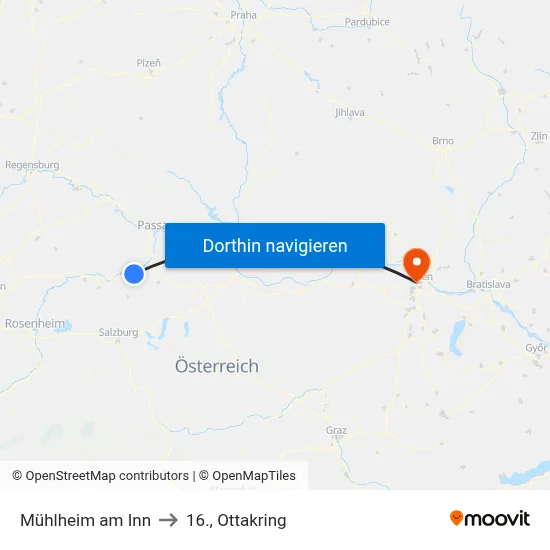 Mühlheim am Inn to 16., Ottakring map