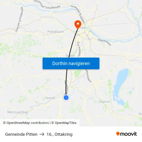 Gemeinde Pitten to 16., Ottakring map
