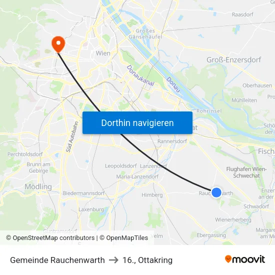 Gemeinde Rauchenwarth to 16., Ottakring map