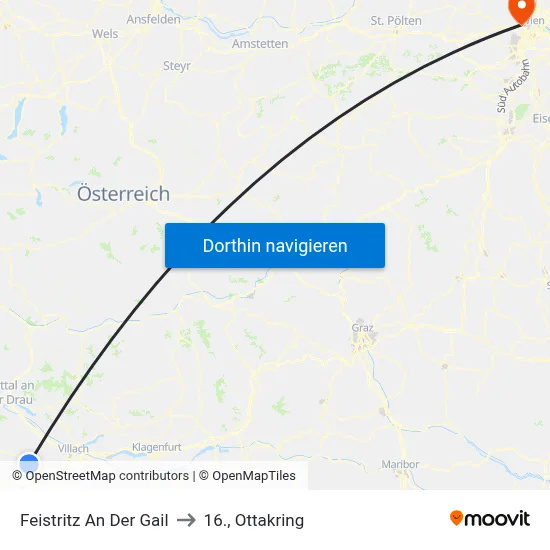 Feistritz An Der Gail to 16., Ottakring map