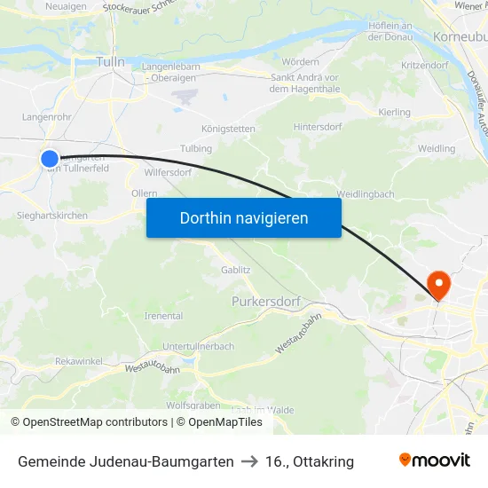 Gemeinde Judenau-Baumgarten to 16., Ottakring map