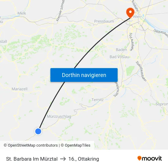 St. Barbara Im Mürztal to 16., Ottakring map