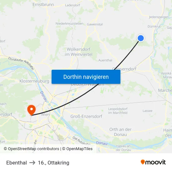 Ebenthal to 16., Ottakring map