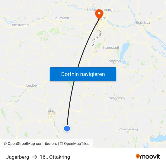 Jagerberg to 16., Ottakring map