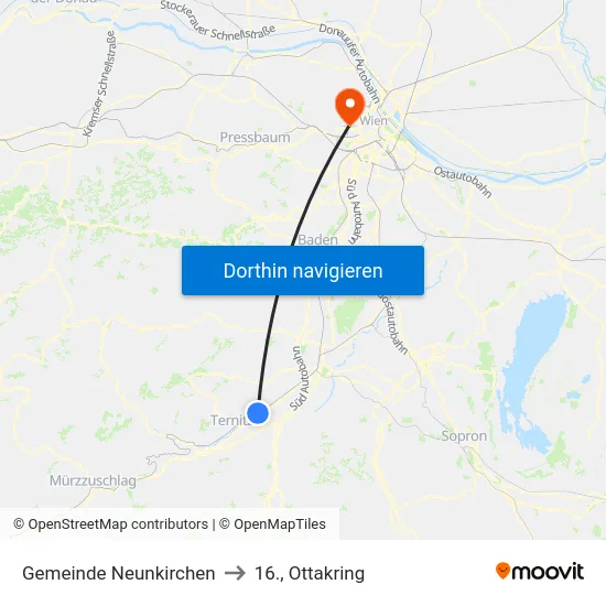 Gemeinde Neunkirchen to 16., Ottakring map