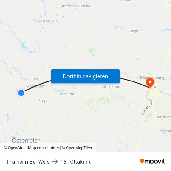 Thalheim Bei Wels to 16., Ottakring map
