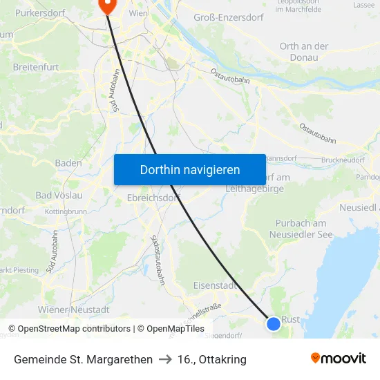 Gemeinde St. Margarethen to 16., Ottakring map