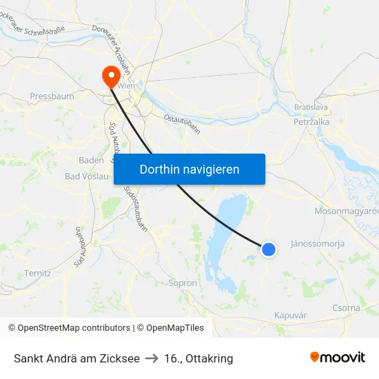 Sankt Andrä am Zicksee to 16., Ottakring map