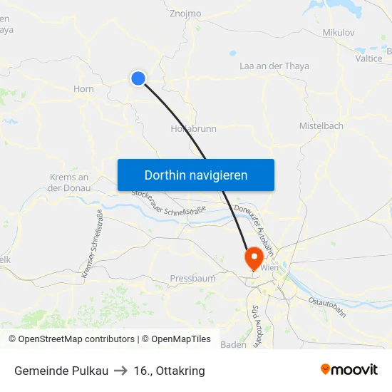 Gemeinde Pulkau to 16., Ottakring map